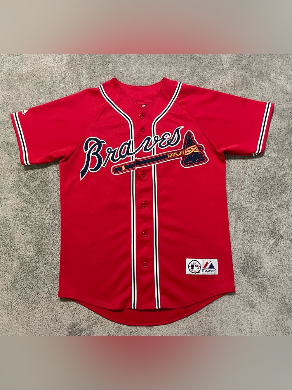 Vintage Atlanta Braves Majestic Jersey Mens M Red #41 Sewn MLB Baseball